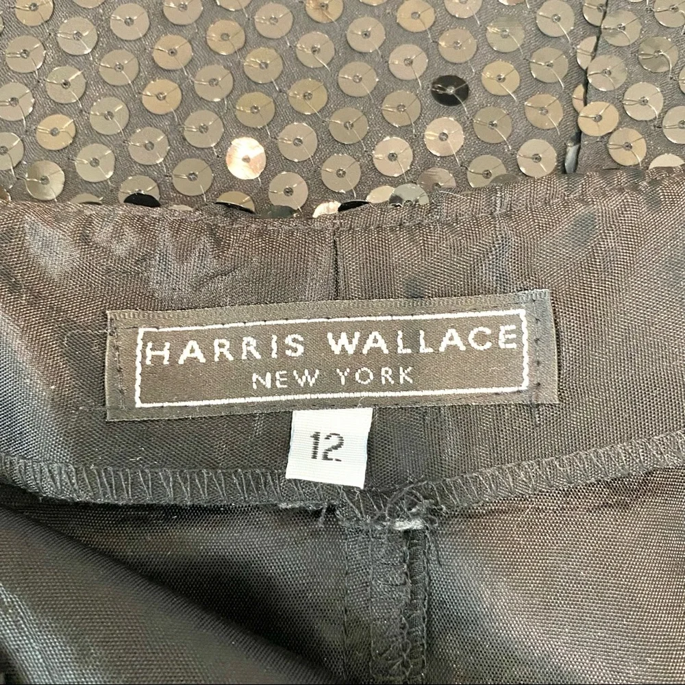 Harris Wallace Black Sequin Pencil Skirt
